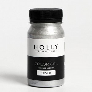 Декоративный гель для волос, лица и тела COLOR GEL Holly Professional, Silver, 100 мл