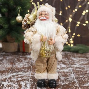 Дед Мороз "В бело-золотистом костюме блеск, с подарками"