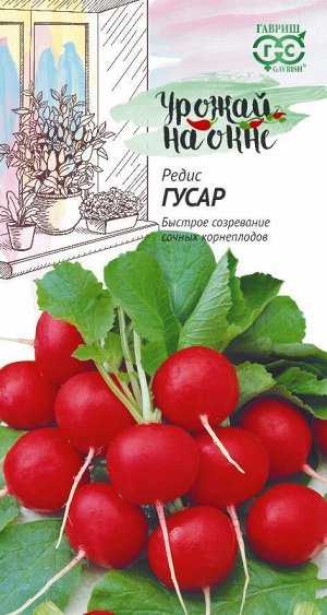 Редис Гусар скороспелый, круглый, ярко-красный 2гр Гавриш/ЦВ