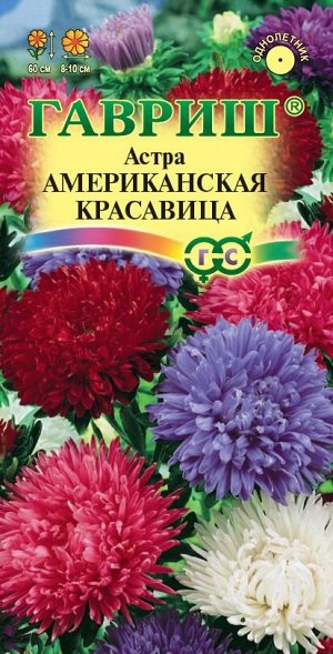 Астра Американская Красавица пион, махр смесь, до 60см, однол 0,3гр Гавриш/ЦВ