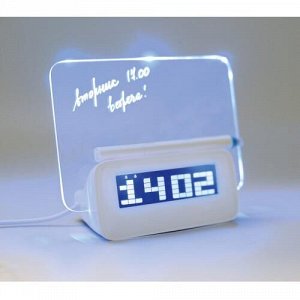 Светящийся LED будильник с доской для записей оптом