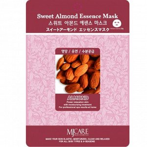 Тканевая маска-эссенция для лица с экстрактом сладкого миндаля mjcare sweet almond essence mask