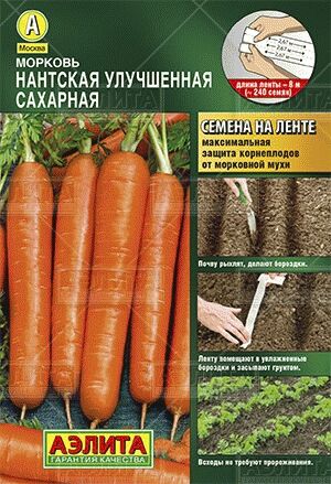 Морковь Нантская улучшенная сахарная (лента) (Код: 82355)