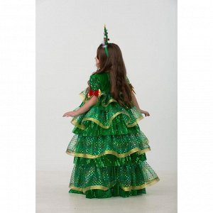 Карнавальный костюм «Ёлочка-Царица», платье, ободок, размер 30, рост 116 см