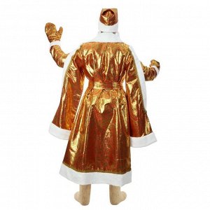 Карнавальный костюм "Дед Мороз", парча, золото на красном, р. 48-50 рост 182 см