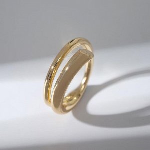 Кольцо "Завитки" две линии, цвет золото, безразмерное