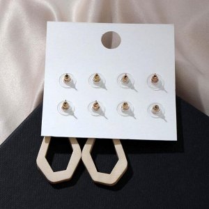 Серьги набор 4 пары "Летние истории" оригами и искажение, цвет бело-коричневый в золоте
