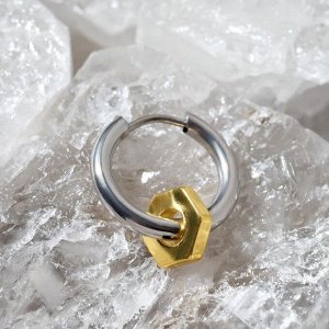 Пирсинг в ухо "Кольцо" гайка, d=12мм, цвет чернёное серебро