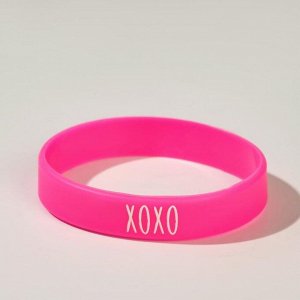 Силиконовый браслет "ХОХО" женский, цвет розовый, 18 см