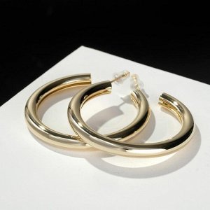 Серьги-кольца "Каньон" труба, d=3,5, цвет золото