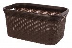 Корзина для хранения прямоугольная 32 л 50*33*25 см &quot;Ротанг&quot; (коричневая) (модель 2632/1)