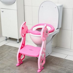 Детское сиденье на унитаз «Лошадка», цвет розовый