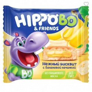 Бисквитное пирожное HIPPO BO & friends с банановой начинкой, 32 г