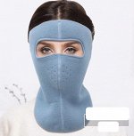 Балаклава унисекс на липучке сзади, цвет голубой