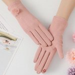 Женские перчатки, декоративный элемент, цвет розовый