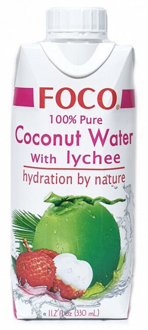 Вода кокосовая с соком личи 330 мл Focо
