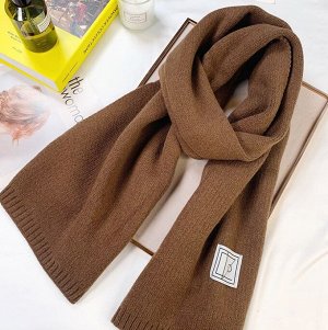 Женский однотоннный шарф, цвет темно-коричневый