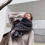 Женский шарф, цвет сине-желтый