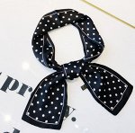 Женский шарф-галстук, принт &quot;горох&quot;, цвет черный