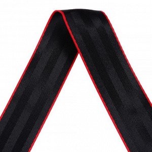 Нейлоновая лента, ремень 4.8 см x 5 м, черный с красным кантом