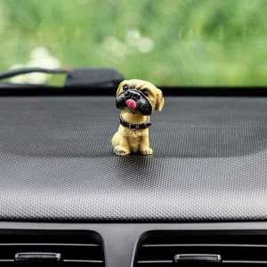Собака на панель авто, качающая головой, мини, СП 27