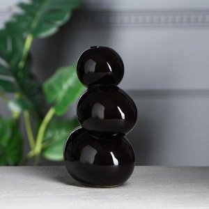 Ваза керамика настольная "Сбалансированные камни", чёрная, 20 см