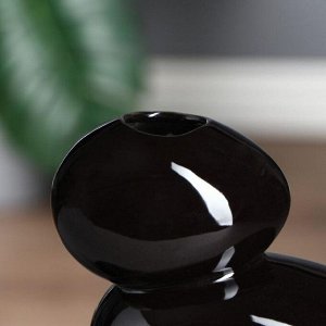 Ваза керамика настольная "Сбалансированные камни", чёрная, 20 см