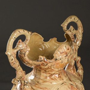 Ваза напольная "Паола", под малахит, коричневая, 66 см, керамика