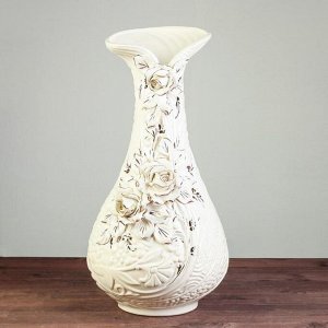 Ваза напольная "Каприз", белая, 55 см, керамика
