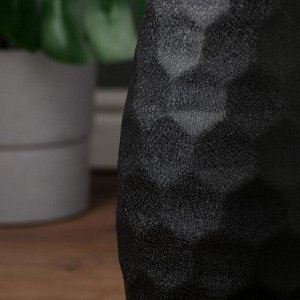 Ваза напольная "Соты", керамика, кожа, чёрная, 40 см