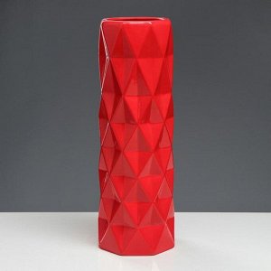 Ваза керамическая "Поли", напольная, глазурь, красная, 41 см