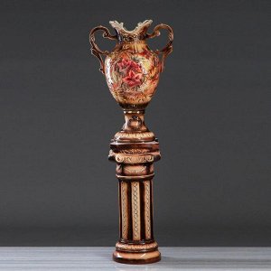Ваза напольная "Астория", на колонне, цветы, коричневая, 162 см, керамика