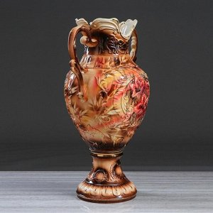 Ваза напольная "Астория", на колонне, цветы, коричневая, 162 см, керамика