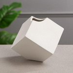 Ваза настольная &quot;Куб&quot;, белая, 12 см, керамика, 1 сорт