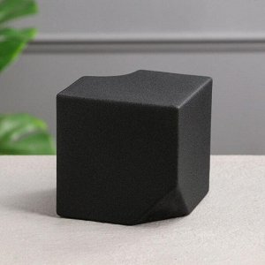 Ваза настольная "Куб", чёрный цвет, 12 см, керамика, 1 сорт
