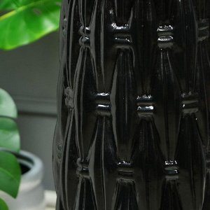 Ваза напольная "Корзинка", керамика, черная, 72 см