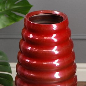 Ваза напольная "Волна" красная, 70 см, керамика