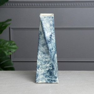 Ваза настольная "Эквилибриум", под мрамор, синяя, керамика, 32 см