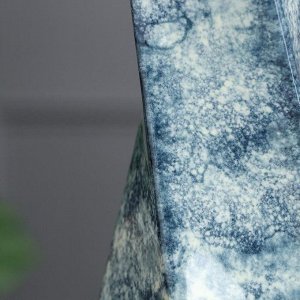 Ваза настольная "Эквилибриум", под мрамор, синяя, керамика, 32 см