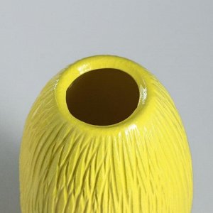 Ваза настольная "Евро", жёлтая, керамика, 22 см