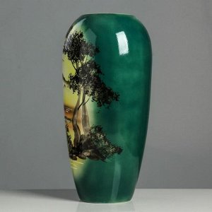 Ваза напольная "Аурика", природа, зелёная, 44 см, керамика