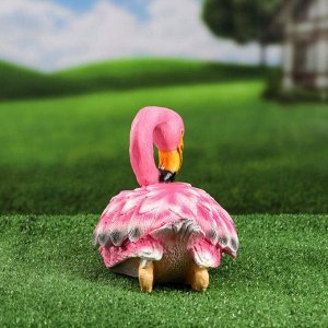 Садовая фигура "Фламинго сидящий", розовая, 29х15х17 см