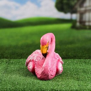Садовая фигура "Фламинго сидящий", розовая, 29х15х17 см