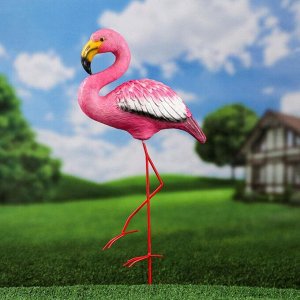 Садовая фигура "Фламинго", на ногах, розовый цвет, 23х14х64 см