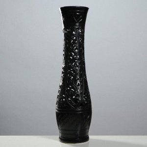 Ваза напольная "Мирра", керамика, резная, чёрная, 78 см