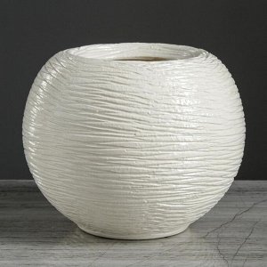 Ваза керамика настольная "Шарик", белая, 15 см