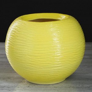 Ваза керамика настольная "Шарик", жёлтая, 15 см, микс