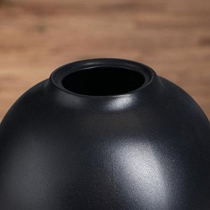Ваза керамическая "Велеса", настольная, матовая, чёрная, 27 см