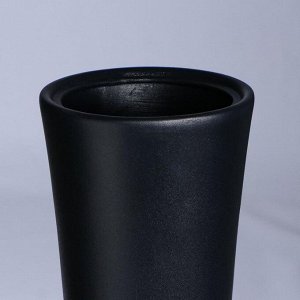 Ваза керамическая "Труба", напольная, муар, чёрная, 74 см