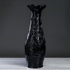 Ваза напольная "Элегия", резка, чёрная, 70 см, керамика